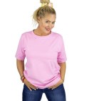 Bluzka koszulka t-shirt z okrągłym dekoltem i rękawem 1/2 EVELINA (Różowy)