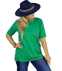 Bluzka koszulka t-shirt z okrągłym dekoltem i rękawem 1/2 EVELINA (Zielony)