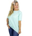 Bluzka koszulka t-shirt z okrągłym dekoltem i rękawem 1/2 EVELINA (Zielony)