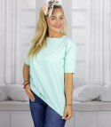 Bluzka koszulka t-shirt z okrągłym dekoltem i rękawem 1/2 EVELINA (Zielony)