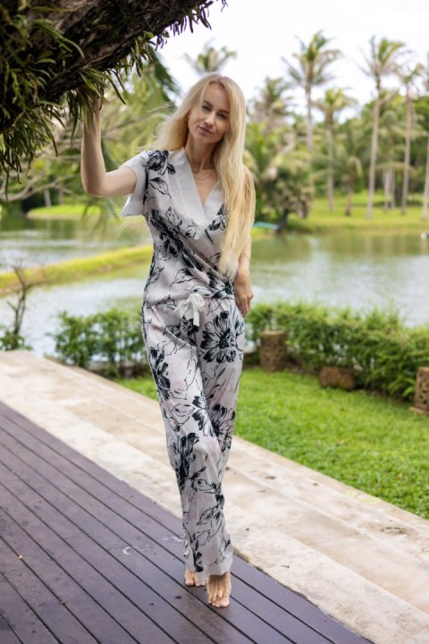Piżama Komplet Model Alicudi satyna Romance - Kalimo - M