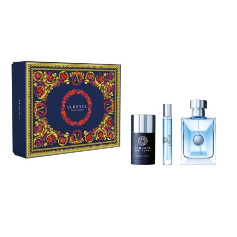 Versace Pour Homme zestaw woda toaletowa spray 100ml + woda toaletowa spray 10ml + dezodorant sztyft 75ml (P1)