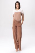 Karmelowe spodnie palazzo SD38 Carmel - Nife - 34