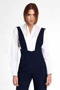 Koszula body bez kołnierzyka K52 White - Nife - 40