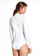 Koszula body bez kołnierzyka K52 White - Nife - 40
