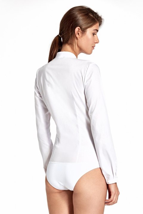 Koszula body bez kołnierzyka K52 White - Nife - 42