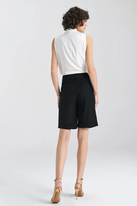 Krótkie lniane spodnie typu szorty SD86 Black - Nife - 38 Krótkie lniane spodnie typu szorty SD86 Black - Nife - 38