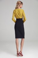 Spódnica Czarna spódnica z wysokim stanem SP56 Black - Nife - 38 Spódnica Czarna spódnica z wysokim stanem SP56 Black - Nife - 38