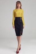 Spódnica Czarna spódnica z wysokim stanem SP56 Black - Nife - 42
