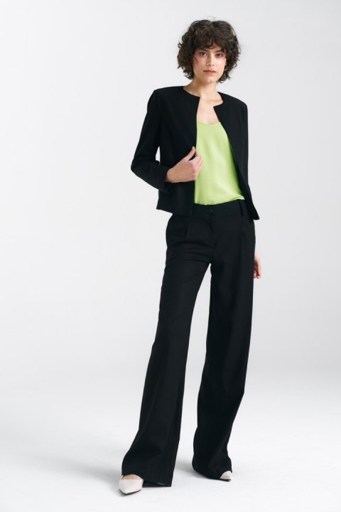 Spodnie lniane wide leg SD85 Black - Nife - 44 Spodnie lniane wide leg SD85 Black - Nife - 44