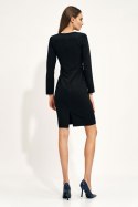 Sukienka Czarna ołówkowa sukienka S206 Black - Nife - 38