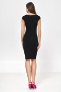 Sukienka Czarna ołówkowa sukienka za kolano S225 Black - Nife - 42 Sukienka Czarna ołówkowa sukienka za kolano S225 Black - Nife - 42