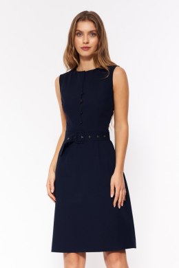 Sukienka Granatowa elegancka sukienka bez rękawów S200 Navy - Nife - 36