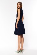 Sukienka Granatowa elegancka sukienka bez rękawów S200 Navy - Nife - 40 Sukienka Granatowa elegancka sukienka bez rękawów S200 Navy - Nife - 40