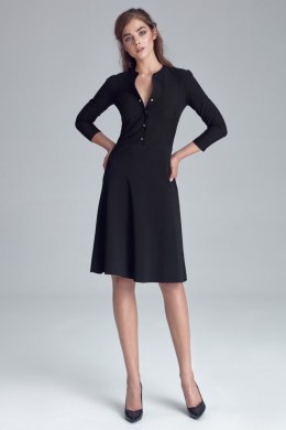 Sukienka zapinana na napy S123 Black - Nife - 36