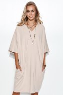 Sukienka Model M708 Light Beige - Makadamia - 44/46 Sukienka Model M708 Light Beige - Makadamia - 44/46