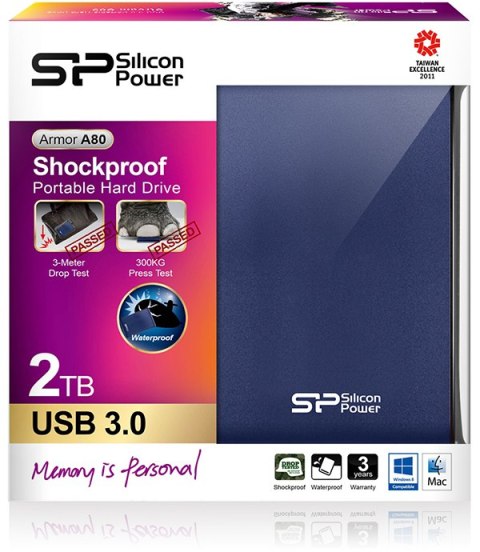 Dysk zewnętrzny HDD SILICON POWER Armor A80 (2TB /Niebieski ) Dysk zewnętrzny HDD SILICON POWER Armor A80 (2TB /Niebieski )