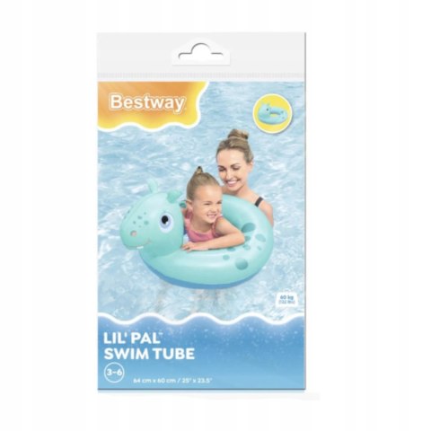 Kółko koło dmuchane do pływania 3-6 lat niebieski hipopotam Bestway 36464N Kółko koło dmuchane do pływania 3-6 lat niebieski hipopotam Bestway 36464N