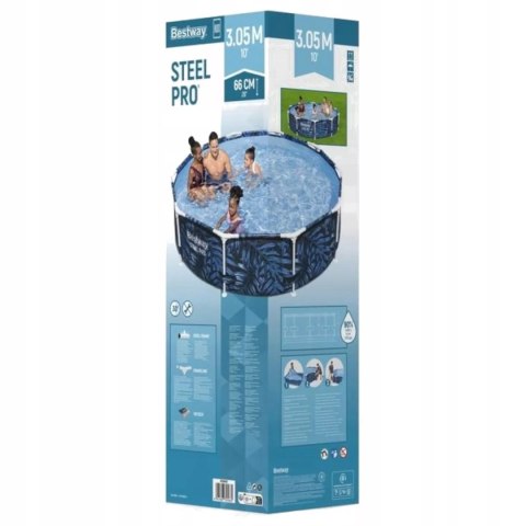 Basen stelażowy ogrodowy okrągły 305 x 66cm Bestway 56985 Basen stelażowy ogrodowy okrągły 305 x 66cm Bestway 56985