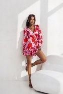 Sukienka Model Anna krótka 219842024 Red Flowers/Pink - LaBalancia - XS/S Sukienka Model Anna krótka 219842024 Red Flowers/Pink - LaBalancia - XS/S