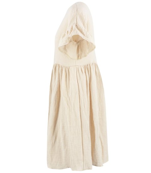 Muślinowa sukienka midi oversize z falbanką MARIA (Ecru) Muślinowa sukienka midi oversize z falbanką MARIA (Ecru)