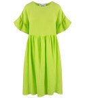 Muślinowa sukienka midi oversize z falbanką MARIA (Zielony)