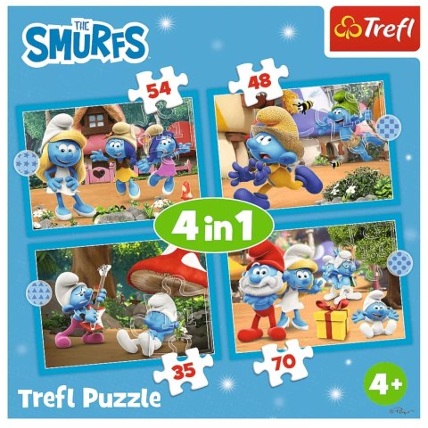 Puzzle 4w1 Smerfy Wioska Smerfów 3+ Trefl 34656 Puzzle 4w1 Smerfy Wioska Smerfów 3+ Trefl 34656