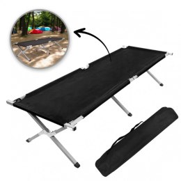 Touristenbett, Feldbett, Kanu 190 x 62cm faltbar mit Bezug, schwarz AR04CZ