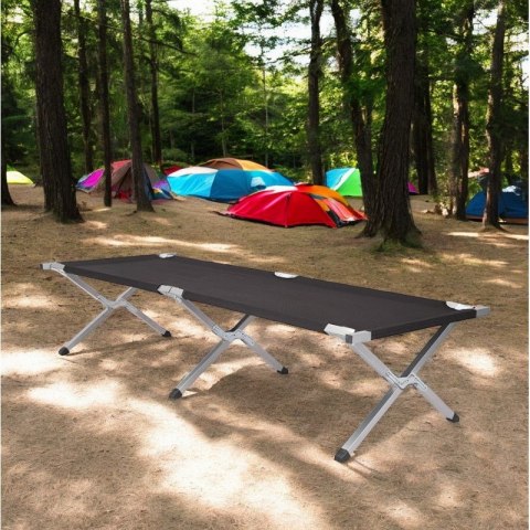 Touristenbett, Feldbett, Kanu 190 x 62cm faltbar mit Bezug, schwarz AR04CZ Touristenbett, Feldbett, Kanu 190 x 62cm faltbar mit Bezug, schwarz AR04CZ