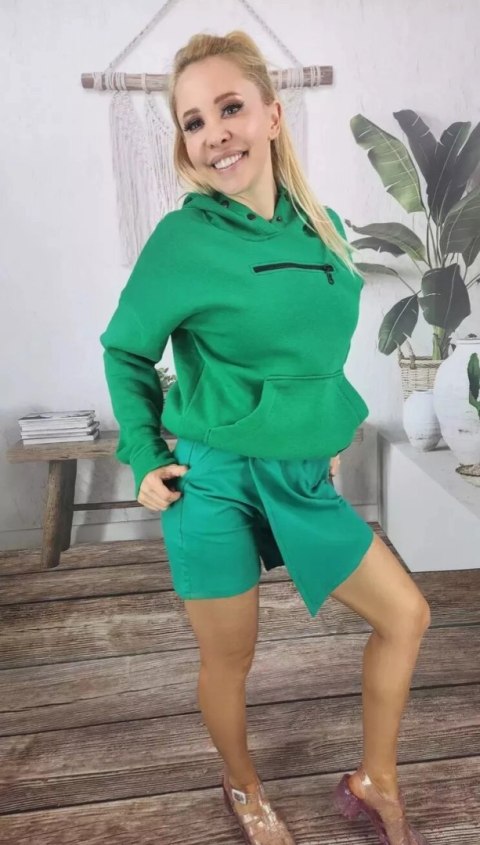 Dresowe szorty damskie spódnico spodenki (Zielony) Dresowe szorty damskie spódnico spodenki (Zielony)
