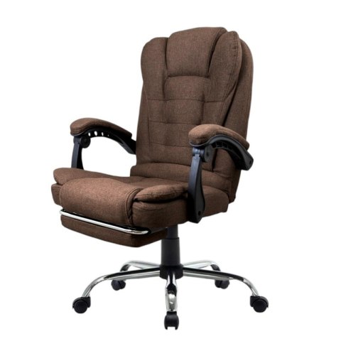 Fotel biurowy obrotowy BOSS z podnóżkiem - brązowy MATERIAŁ KO22BR-MAT Fotel biurowy obrotowy BOSS z podnóżkiem - brązowy MATERIAŁ KO22BR-MAT