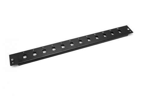 Płyta czołowa do światłowodowego panelu krosowego (DN-96200-BL-P) 12x LC duplex 1U czarny Płyta czołowa do światłowodowego panelu krosowego (DN-96200-BL-P) 12x LC duplex 1U czarny
