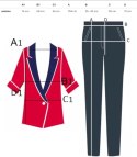 Elegancki komplet spodnie i marynarka dwurzędowa garnitur KLARA (Zielony) Elegancki komplet spodnie i marynarka dwurzędowa garnitur KLARA (Zielony)