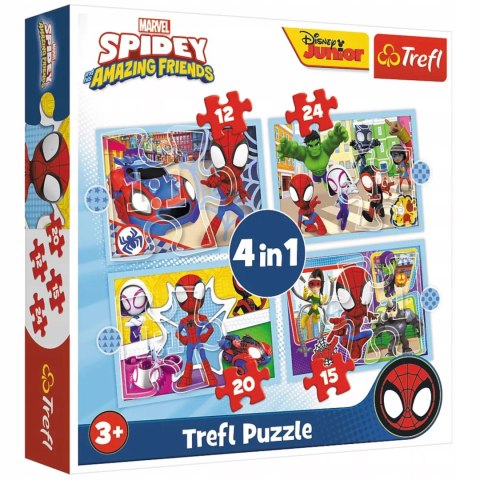 Puzzle 4w1 Marvel Spiderman Ekipa Spidey'a 3+ Trefl 34611 Puzzle 4w1 Marvel Spiderman Ekipa Spidey'a 3+ Trefl 34611