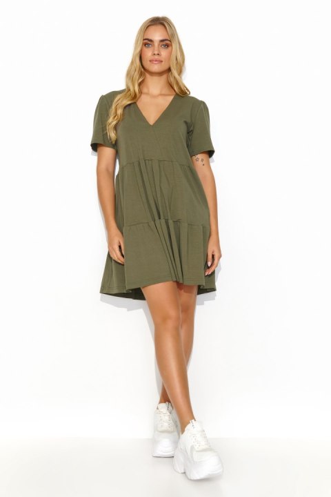 Sukienka Model M819 Khaki - Makadamia - 40 Sukienka Model M819 Khaki - Makadamia - 40