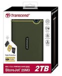 Dysk zewnętrzny HDD TRANSCEND StoreJet 25M3S (2TB /Szaro-zielony ) Dysk zewnętrzny HDD TRANSCEND StoreJet 25M3S (2TB /Szaro-zielony )