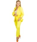 Elegancki komplet spodnie i marynarka klasyczny garnitur PAMELA (Żółty) Elegancki komplet spodnie i marynarka klasyczny garnitur PAMELA (Żółty)