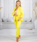 Elegancki komplet spodnie i marynarka klasyczny garnitur PAMELA (Żółty) Elegancki komplet spodnie i marynarka klasyczny garnitur PAMELA (Żółty)