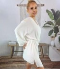 Piękna luźna sukienka mini asymetryczna (Biały) Piękna luźna sukienka mini asymetryczna (Biały)