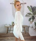 Piękna luźna sukienka mini asymetryczna (Biały) Piękna luźna sukienka mini asymetryczna (Biały)