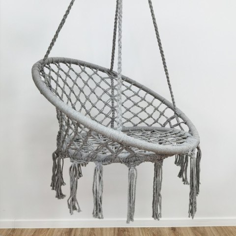 Storchennest Hängesessel Hängematte BOHO, Schaukel mit Kissen Grau KR33SZ Storchennest Hängesessel Hängematte BOHO, Schaukel mit Kissen Grau KR33SZ