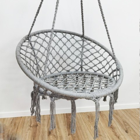 Storchennest Hängesessel Hängematte BOHO, Schaukel mit Kissen Grau KR33SZ Storchennest Hängesessel Hängematte BOHO, Schaukel mit Kissen Grau KR33SZ