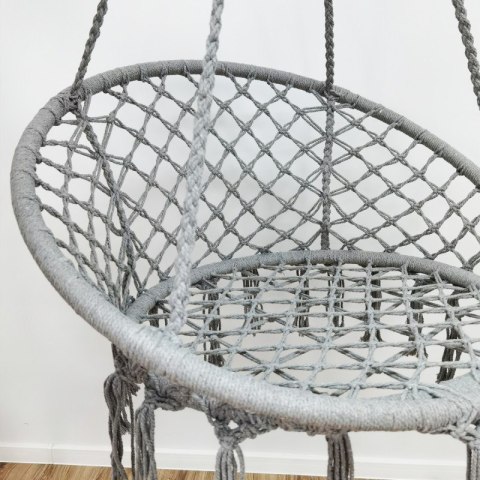 Storchennest Hängesessel Hängematte BOHO, Schaukel mit Kissen Grau KR33SZ Storchennest Hängesessel Hängematte BOHO, Schaukel mit Kissen Grau KR33SZ