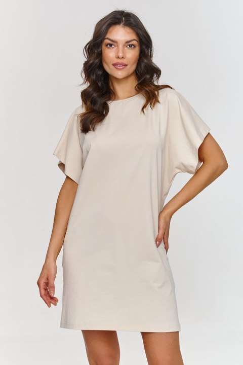 Sukienka Basic Model M875 Light Beige - Makadamia - 44/46 Sukienka Basic Model M875 Light Beige - Makadamia - 44/46