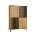 Witryna KAMARO 4DK SLIM/GŁADKI DĄB ARTISAN 4 Drzwi Lamele Front Ryflowany + Klasyczny