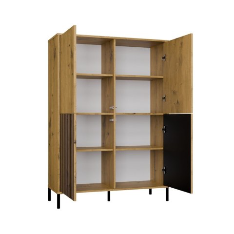 Witryna KAMARO 4DK SLIM/GŁADKI DĄB ARTISAN 4 Drzwi Lamele Front Ryflowany + Klasyczny Witryna KAMARO 4DK SLIM/GŁADKI DĄB ARTISAN 4 Drzwi Lamele Front Ryflowany + Klasyczny