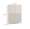 Witryna KAMARO 4DK SLIM/GŁADKI KASZMIR 4 Drzwi Lamele Front Ryflowany + Klasyczny Witryna KAMARO 4DK SLIM/GŁADKI KASZMIR 4 Drzwi Lamele Front Ryflowany + Klasyczny