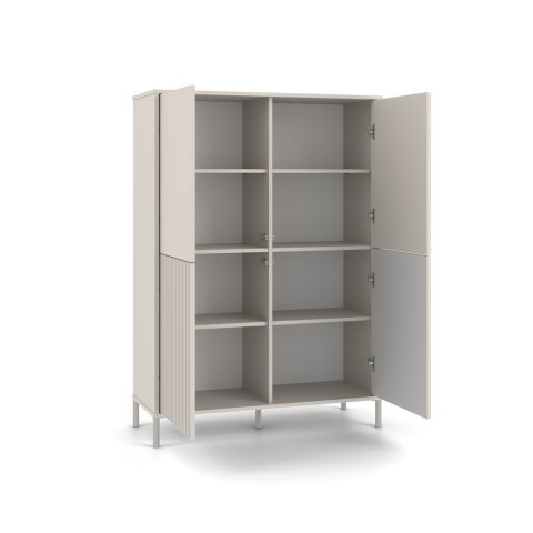 Witryna KAMARO 4DK SLIM/GŁADKI KASZMIR 4 Drzwi Lamele Front Ryflowany + Klasyczny Witryna KAMARO 4DK SLIM/GŁADKI KASZMIR 4 Drzwi Lamele Front Ryflowany + Klasyczny