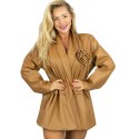 Marynarka oversize z eko skóry z odpinaną różą REMINI (Brązowy) Marynarka oversize z eko skóry z odpinaną różą REMINI (Brązowy)
