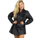 Marynarka oversize z eko skóry z odpinaną różą REMINI (Czarny) Marynarka oversize z eko skóry z odpinaną różą REMINI (Czarny)